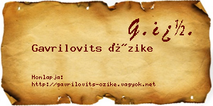 Gavrilovits Őzike névjegykártya
